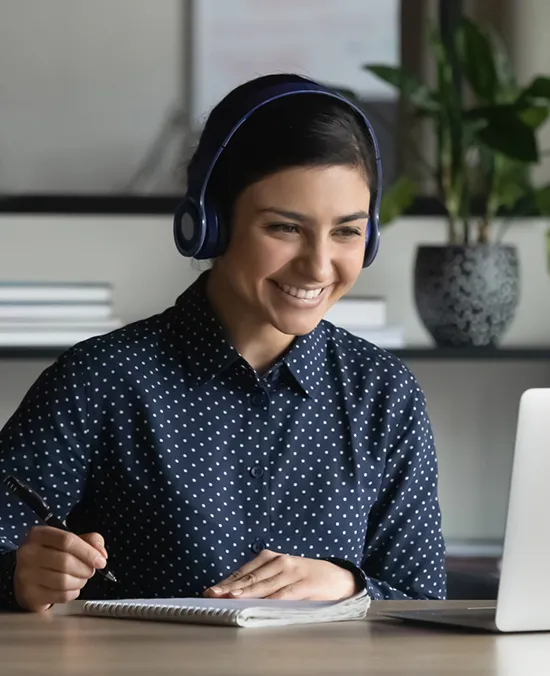 office-service-desk-front-view-woman-headset